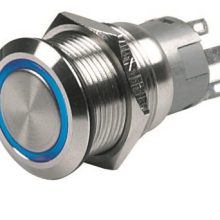 BEP schakelaar on/off 12v blauw, led