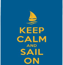 CAN COOLER - KEEP CALM - BLUE/YELLOW