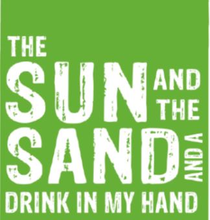 CAN COOLER - THE SUN AND THE SAND - LIME GREEN/WHITE