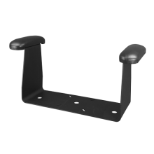 DLX Powder Coated Black Armrest Bracket with Black Pads